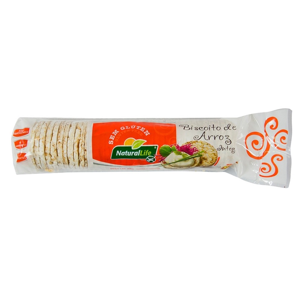 Biscoito Arroz Integral Mini - Natural life