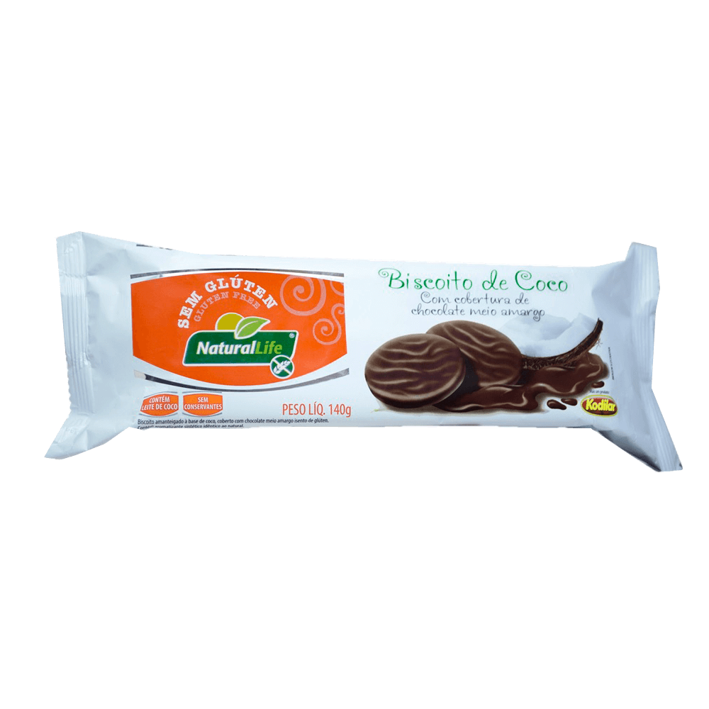 Biscoito de Coco com Cobertura de Chocolate - Natural life