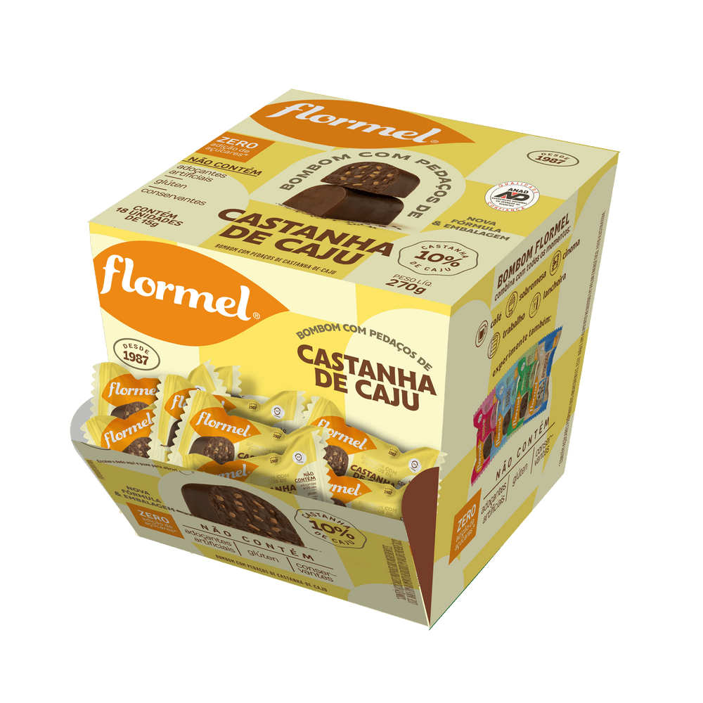 Bombom castanha de caju (18 unidades) - Flormel