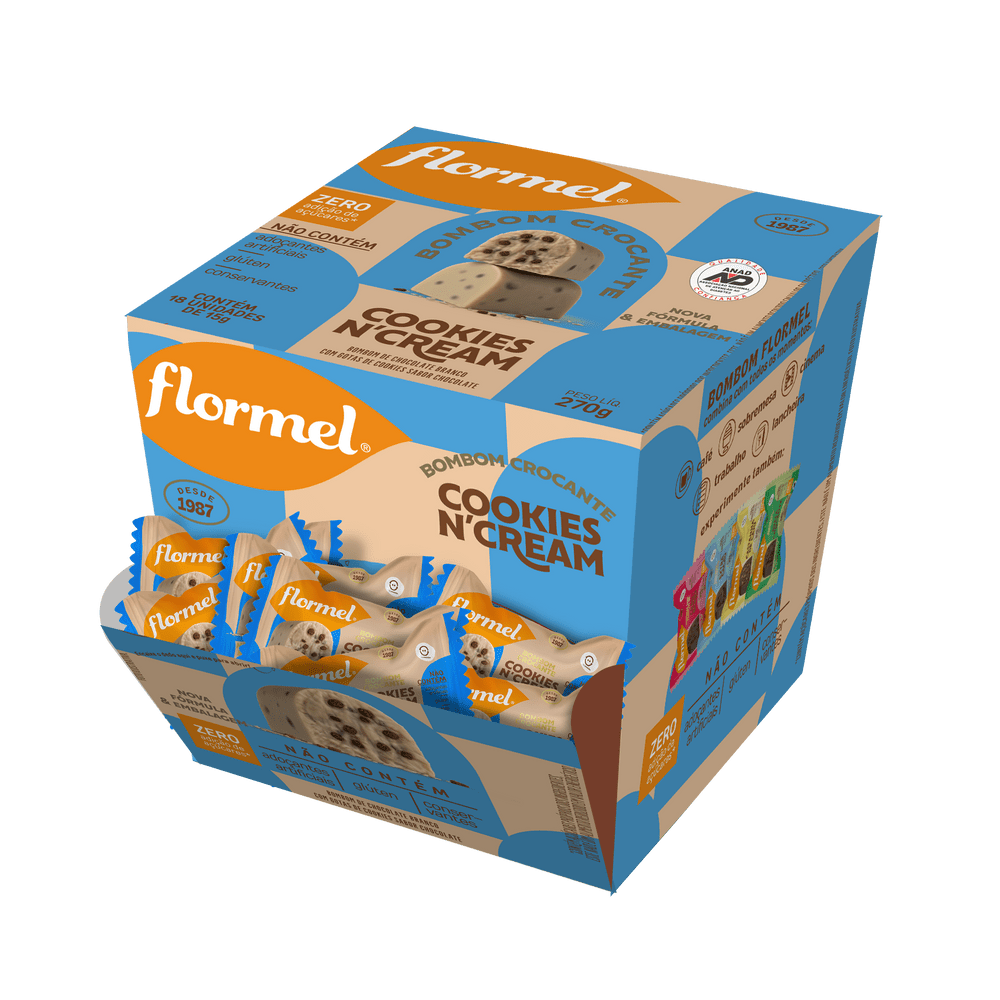 Bombom Cookies N’ Cream (18 unidades) - Flormel