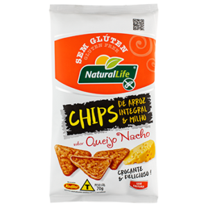 Chips Arroz Integral Milho Queijo Nacho - Natural life